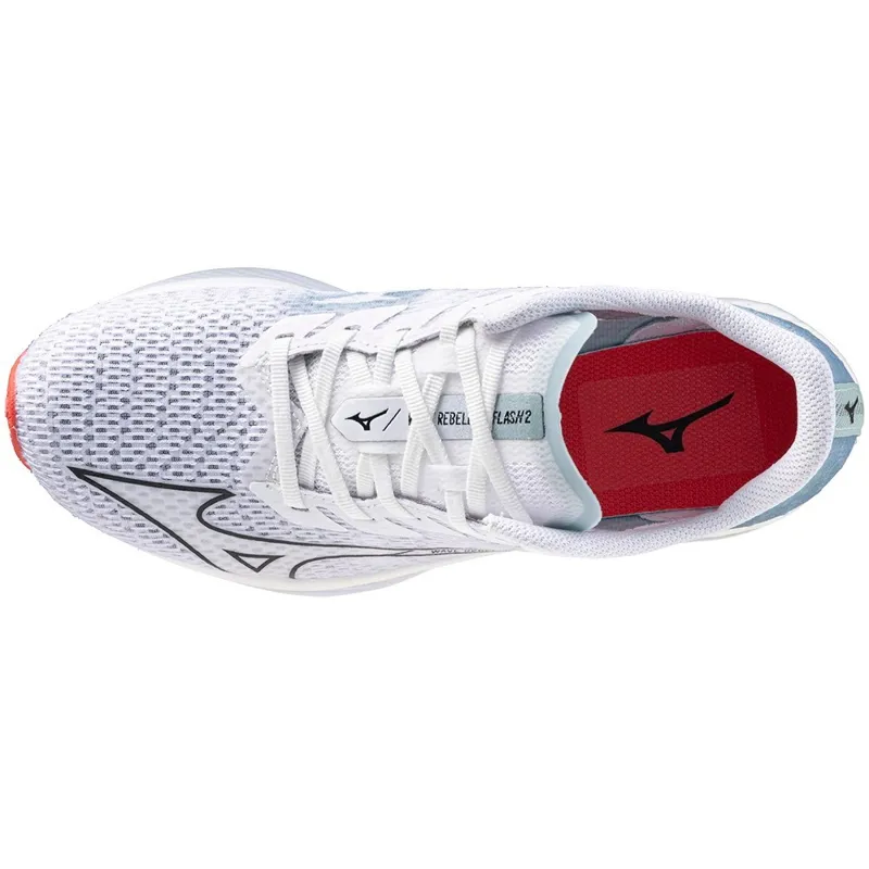 Mizuno Women's Wave Rebellion Flash 2 Running Shoes White/Black/Grey Mist-4